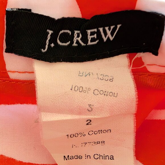 J Crew Womens Sz 2 Orange White Allover School Of Fish 100% Cotton A-Line Skirt - Picture 6 of 7